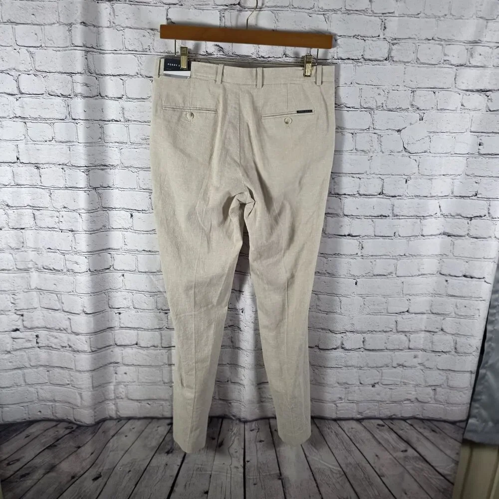 Perry Ellis NWT Beige Linen Blend Pants Size 32x32